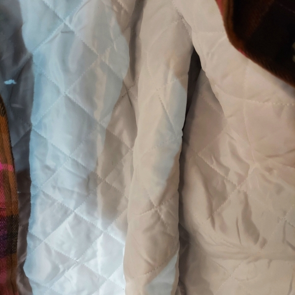 Aeropostle Brown & Pink Cotton Plaid Flannel Patterned Lined Button Up Shacket - Picture 12 of 12